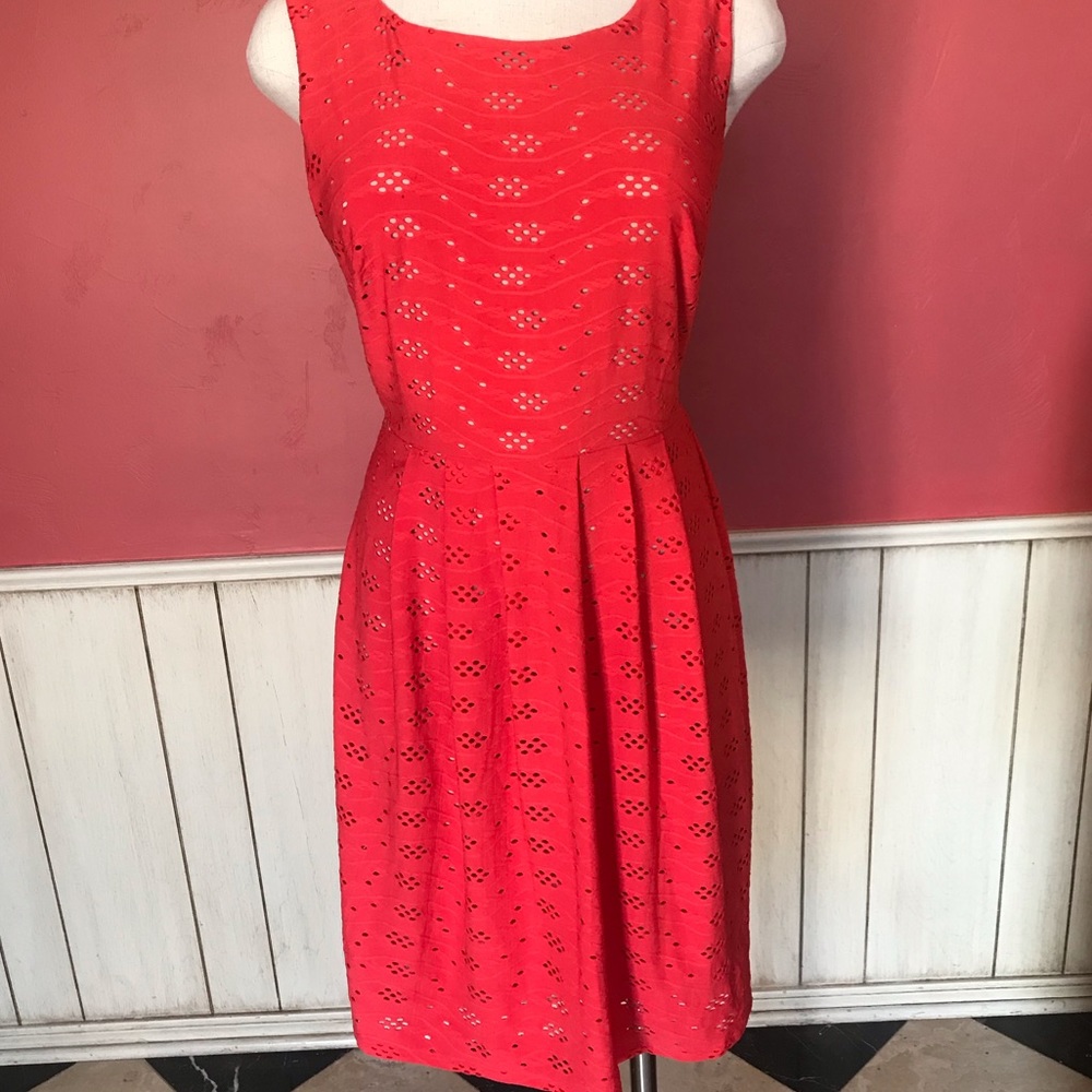 *Enfocus Studio Sleeveless A-Line Dress Coral